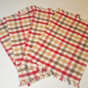 Sur La Table Checkered Placemats with Fringe